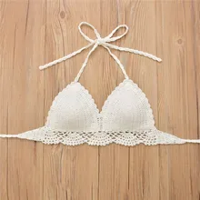 Сетка Холтер ручной работы крючком бикини бюстгальтер женский купальник пуш-ап Топ сексуальный вязаный женский купальник Бразильский женский купальный костюм