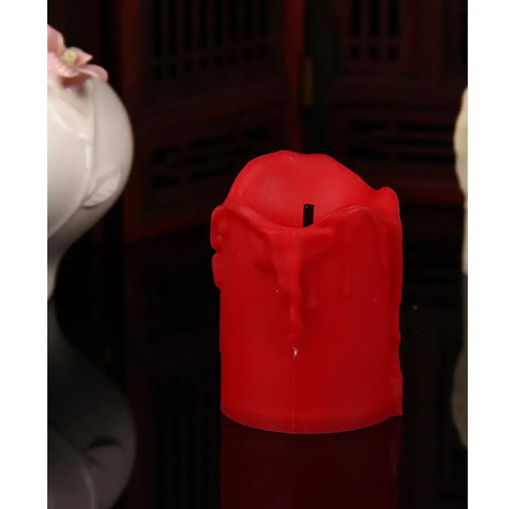 Не Мерцание батареи candele 12 шт., теплый белый свет светодиодный свет свечи, электронный bougeoir, светодиодный kaarsen для Рождество - Цвет: red