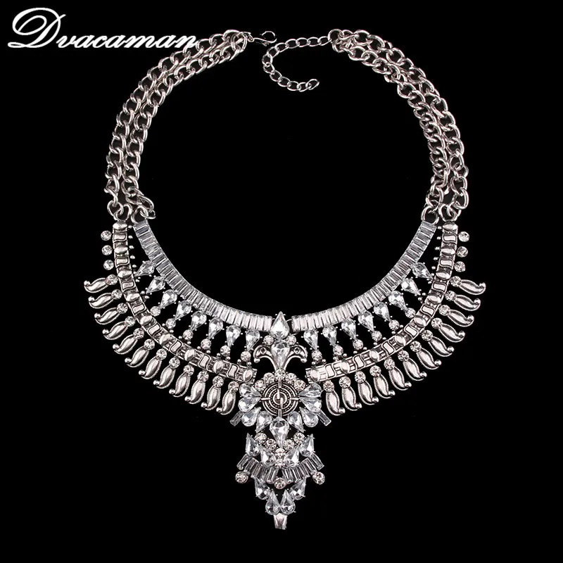 Dvacaman, модное ювелирное изделие, женское колье, большое винтажное длинное массивное ожерелье, s& Кулоны, макси бохо, массивное ожерелье-воротник, 9820 - Окраска металла: S6 silver