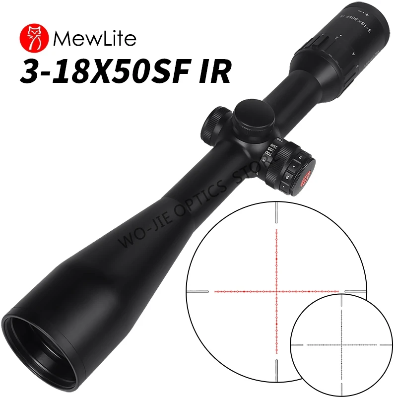

Mewlife 3-18x50 Top Quality Hunting Riflescope Wide Field Of View Shockproof Rifle Scope W/ 21mm Mount Rings&Sunshade Hoods