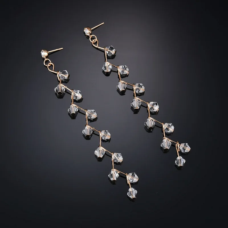 

ZCHLGR Drop Dangle Earrings black white Austrian Crystals Luxury Wedding Earing for Brides