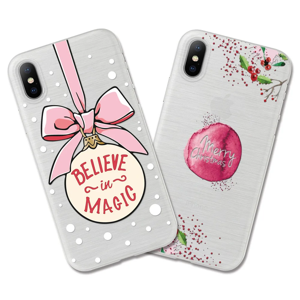 

Christma Xmas Winter Phone Cases For iPhone 6 6s Plus Lovely Emboss Soft TPU Cover For iPhone 7 8 Plus X 5 5s SE Case Funda