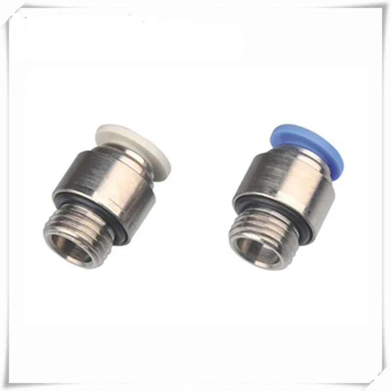 

Pneumatic air straight fitting hose O.D 12mm G thread with a seal POC12-G01/02/03/04 1/8 1/4 3/8 1/2 round one touch connector