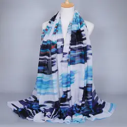 Новый Дизайн 2016 Printe цвет в полоску вискоза шарф шаль хиджаб платок мусульманский глушитель Хиджаб Wrap Популярные весенние шарфы/шарф