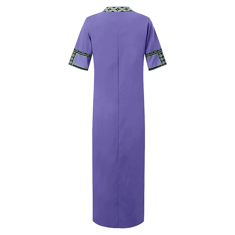 New Fashion Women Summer Sexy V-Neck Short Sleeve Folk-Custom Print Vintage Dress Elegant Ladies Casual Party Vestidos #4R09   (18)