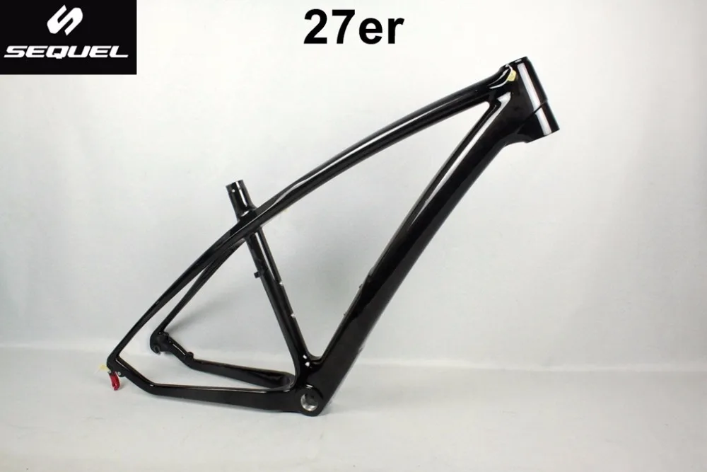 27,5 mtb блестящая черная рама для велосипеда хорошее качество рама+ зажим+ гарнитура BSA/BB30 bicicleta горный велосипед DIY