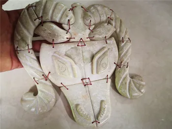 

Chinese old Jade carving Ox head Jigsaw decoration