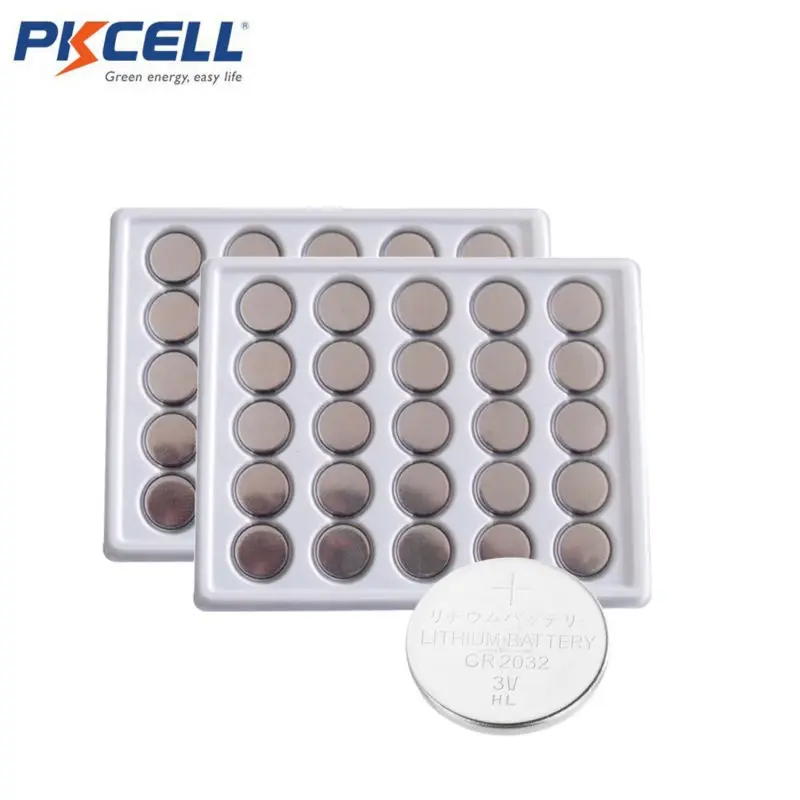 80 шт PKCELL DL2032 2032 CR2032 3v 210mAh литиевая Кнопка монета батарея для часов игрушки