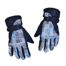 Мужские и женские зимние уличные упражнения водонепроницаемые утепленные мотоциклетные лыжные перчатки(синий и белый