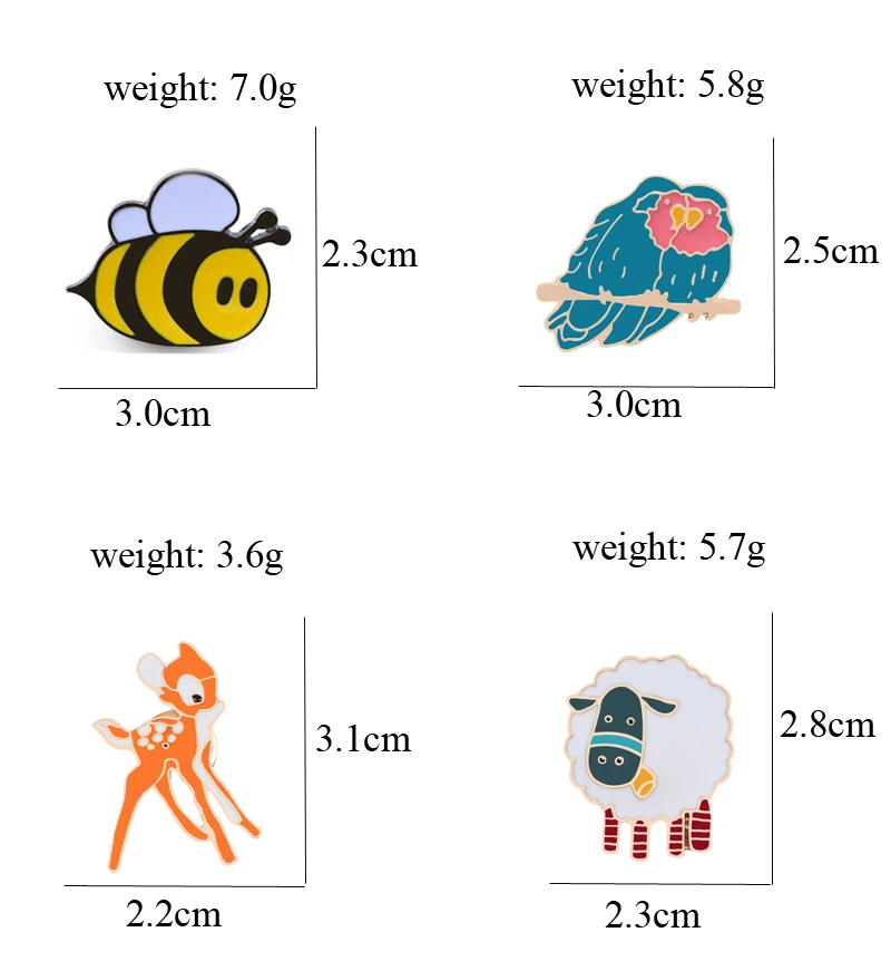 Эмалированный Нагрудный значок Слон Олень птица брошь в виде пчелы булавки милые ювелирные изделия для женщин девочек Рубашка значок шапка рюкзак игрушка украшение подарок