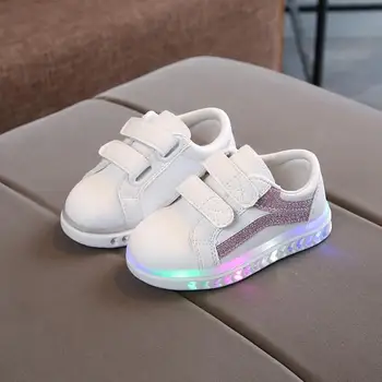 

LED High quality infant tennis fashion kids shoes Hook&Loop cute elegant baby boys girls shoes Lovely cool children sneakers
