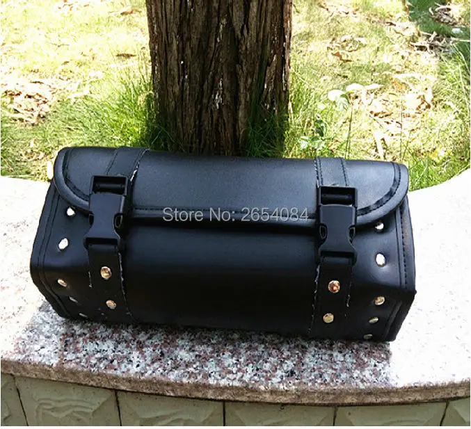 

Universal Tail Motorcycle Bag Scooter Tool Bag PU Leather Saddle Bag Front Forks Handlebar Bags for vintage harley motorcycle