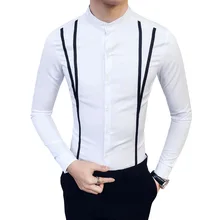 Новая рубашка с вертикальным воротником и длинными рукавами комбинезон стилиста школьное платье рубашка мужская полосатая рубашка для мужской большой размер 3XL 4XL 5XL