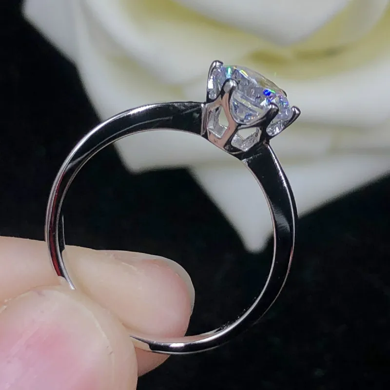 Кольца из стерлингового серебра 925 1ct карат AAAAA высокого качества NSCD обручальные