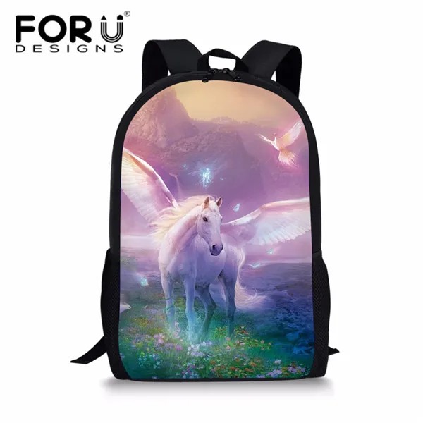 FORUDESIGNS/Школьный рюкзак с 3d принтом единорога, школьный рюкзак для студентов, стильные детские Мультяшные школьные сумки для книг - Цвет: XM1329C