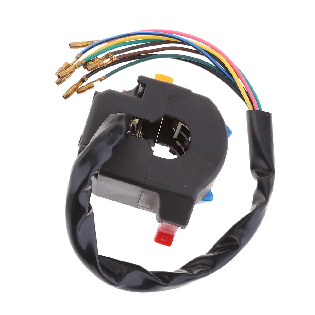 

Universal Plastic Integrated 5 Function Switch Fits for 22mm Handblebar Mount Dirt Pit Bikes Left Side 12V