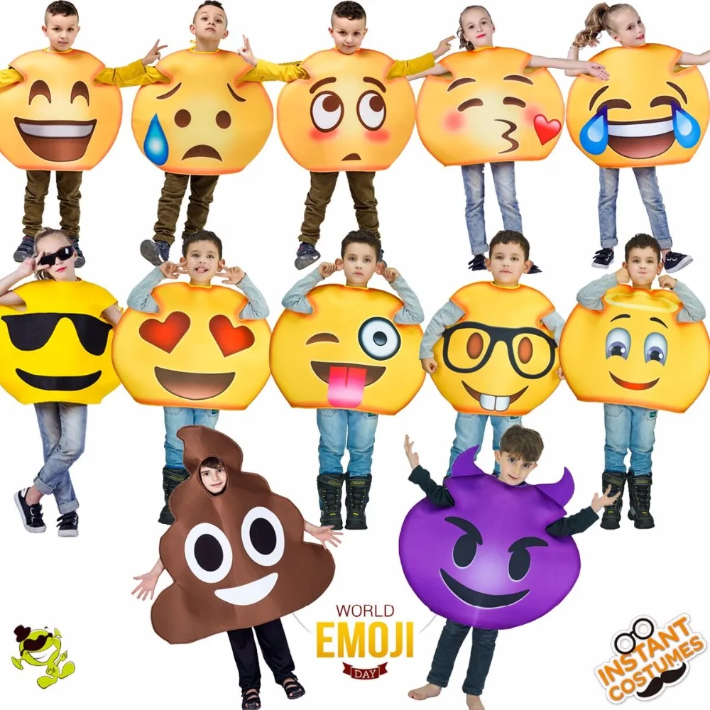 Emoticon Di Natale.Lepaginedileti Comprare Bambini Emoji Costume Travestimento Festa Di Natale Gioco Ruolo Divertente Emoticon Abbigliamento Fancy Dress Cosplay Halloween Miglior Prezzo Online