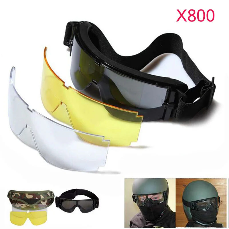 Army Tactical Goggles X800 Outdoor Hunting Shooting Glasses Military Airsoft Paintball Windproof