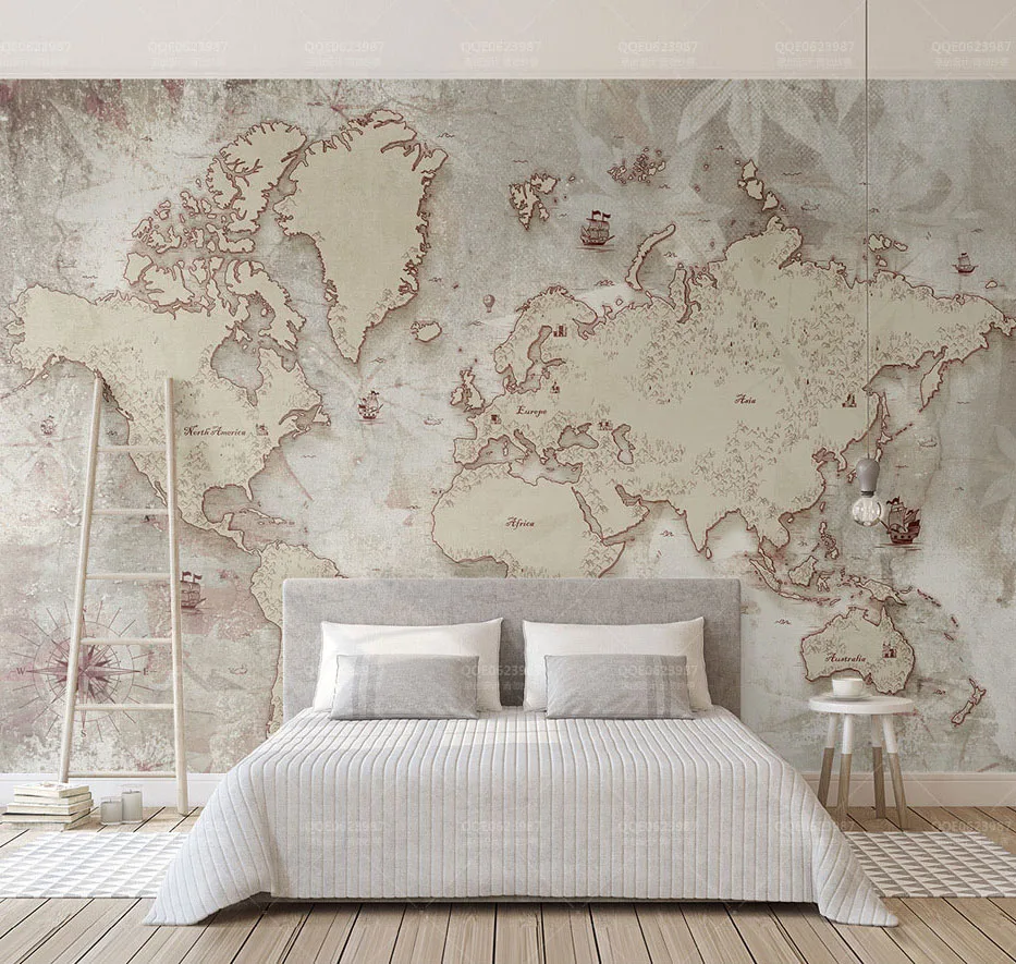 Большая карта мира обои фрески Декор 3d настенные фотообои для гостиной диван фон 3d Карта мира обои фрески