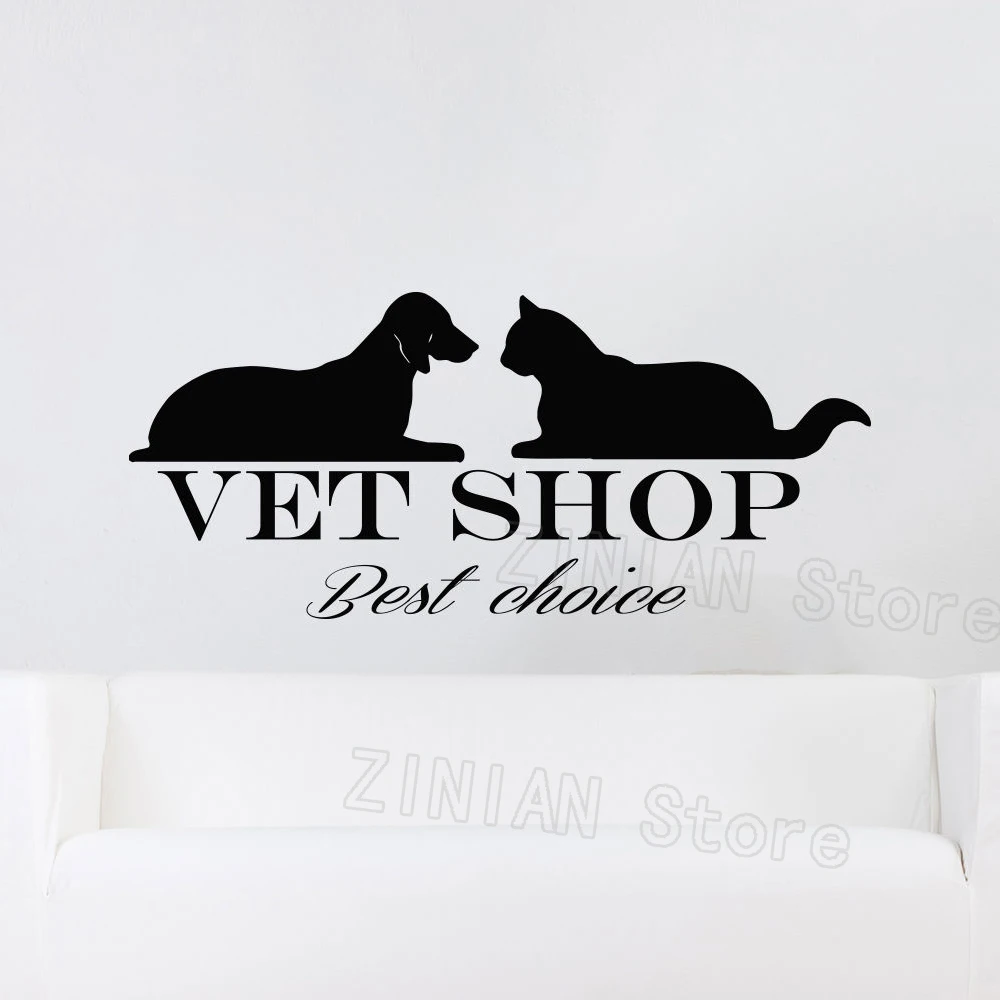 Pet Wall Decal Animal Dog Cat Vinyl Wall Sticker Vet Shop Grooming