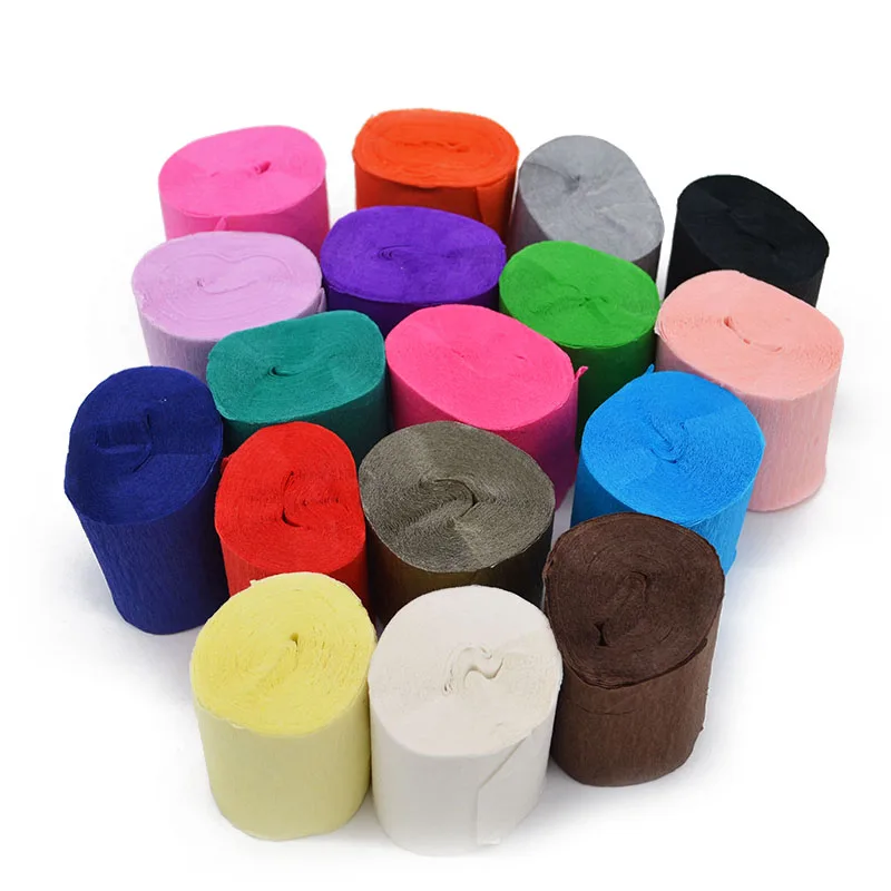 

5cm*10m 1 Roll Crepe Paper Origami Crinkled Craft DIY Flower Wrapping Fold Scrapbooking Gifts Party Decoration