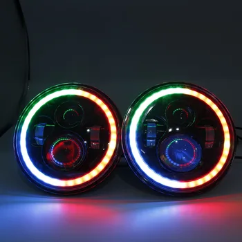 

For Lada 4x4 urban Niva 7inch Headlamp Full Function RGB Halo Angel Eyes LED Headlight for Jeep JK LJ Accessories