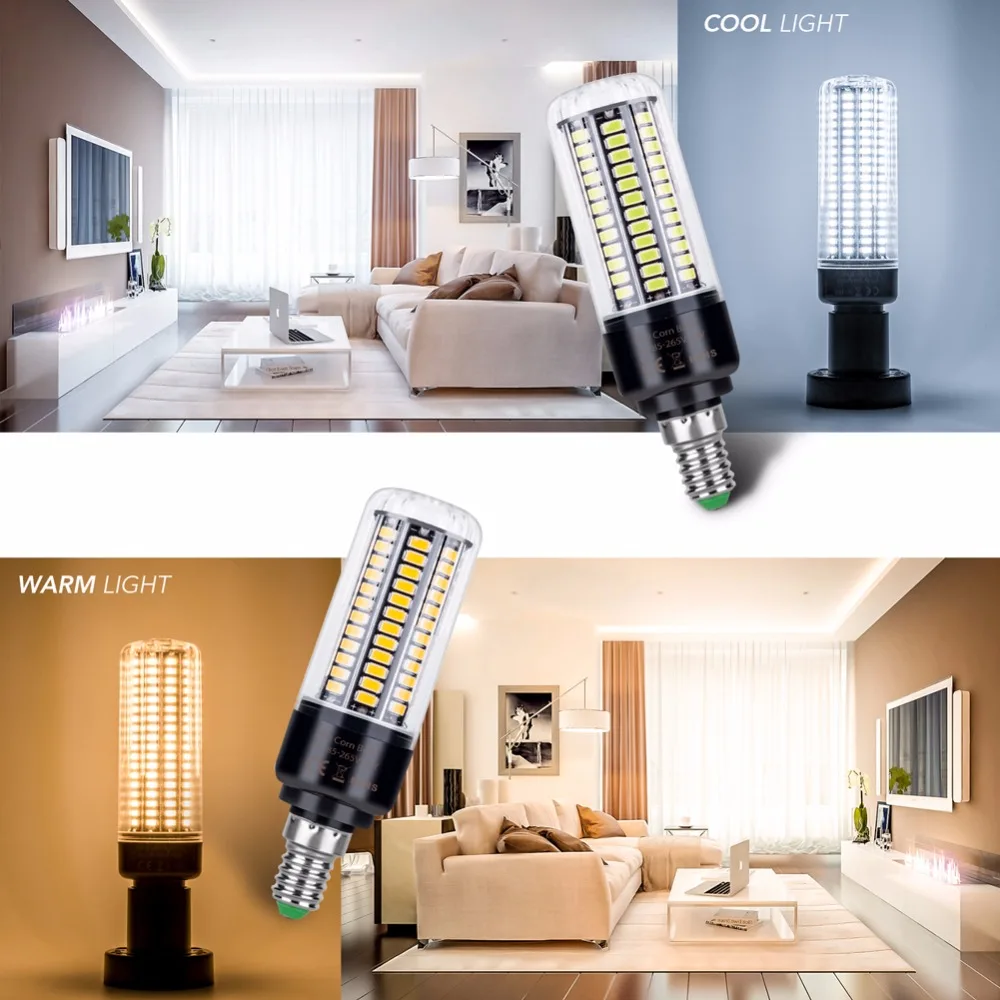 E27 bombilla LED lámpara del maíz E14 Led Bombilla 5736 SMD luz 3,5 W 5 W 7 W 9 W 12 W 15 W 20 W Led Lampara 220 V Bombillas 110 V sin parpadeo Ampul