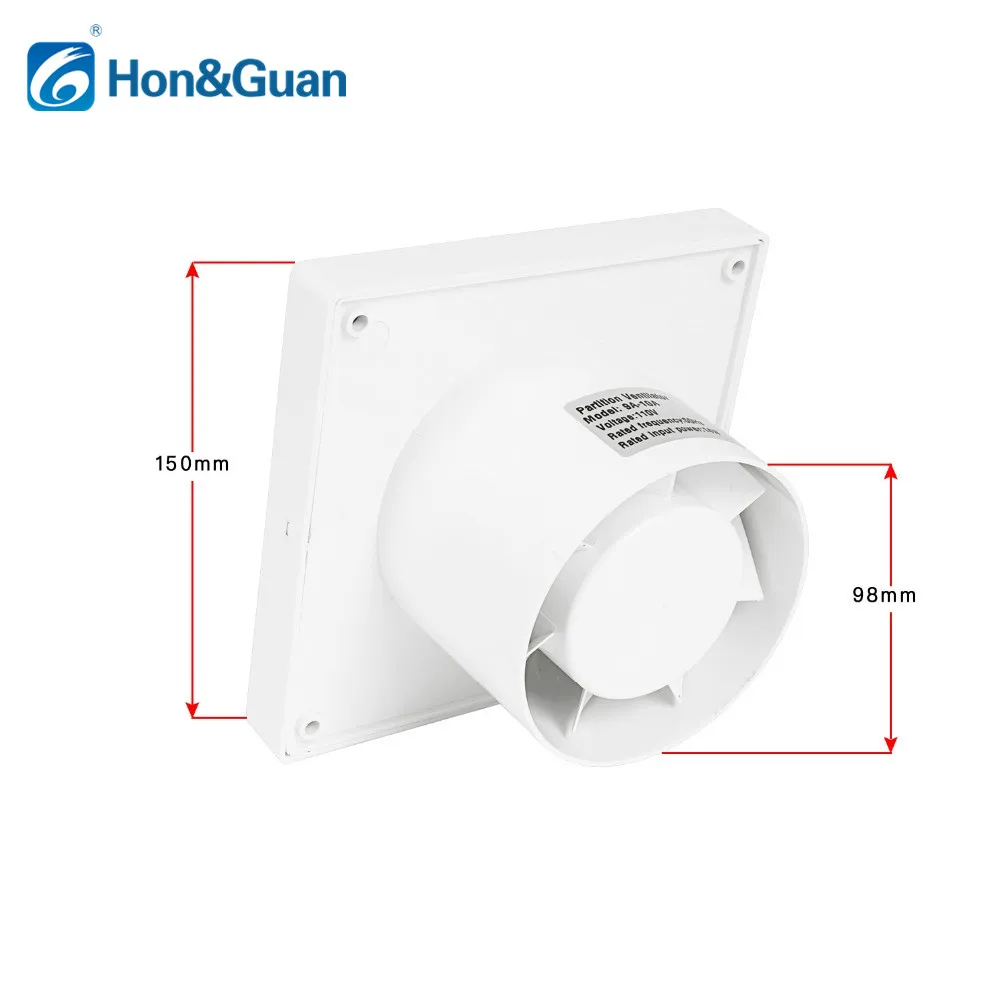 4 Inch Silent Ventilator Bathroom Exhaust Fan Ventilating Air Extractor Fan Grill for Window Wall Toilet Kitchen Mounted 220V