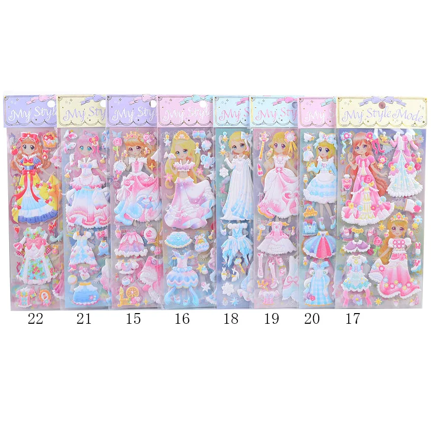 Случайный стиль принцесса стикеры обувь для девочек 3D Kawaii Ноутбук платье девушка