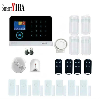 

SmartYIBA Home WiFi GSM GPRS SMS Security Kits Wireless App Remote Control Siren Alarm RFID Wireless Alarm Smoke Alarm System