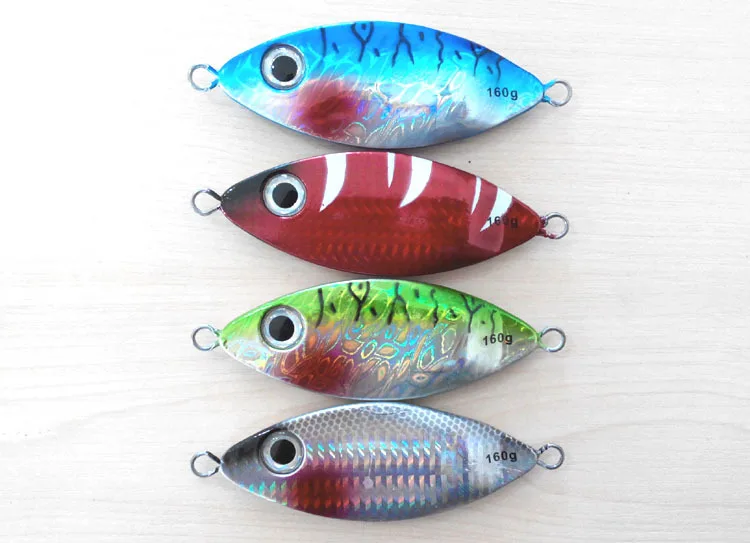 

4pcs 160g lead fish lead jig knife jig Mixed colors Good quality free shipping