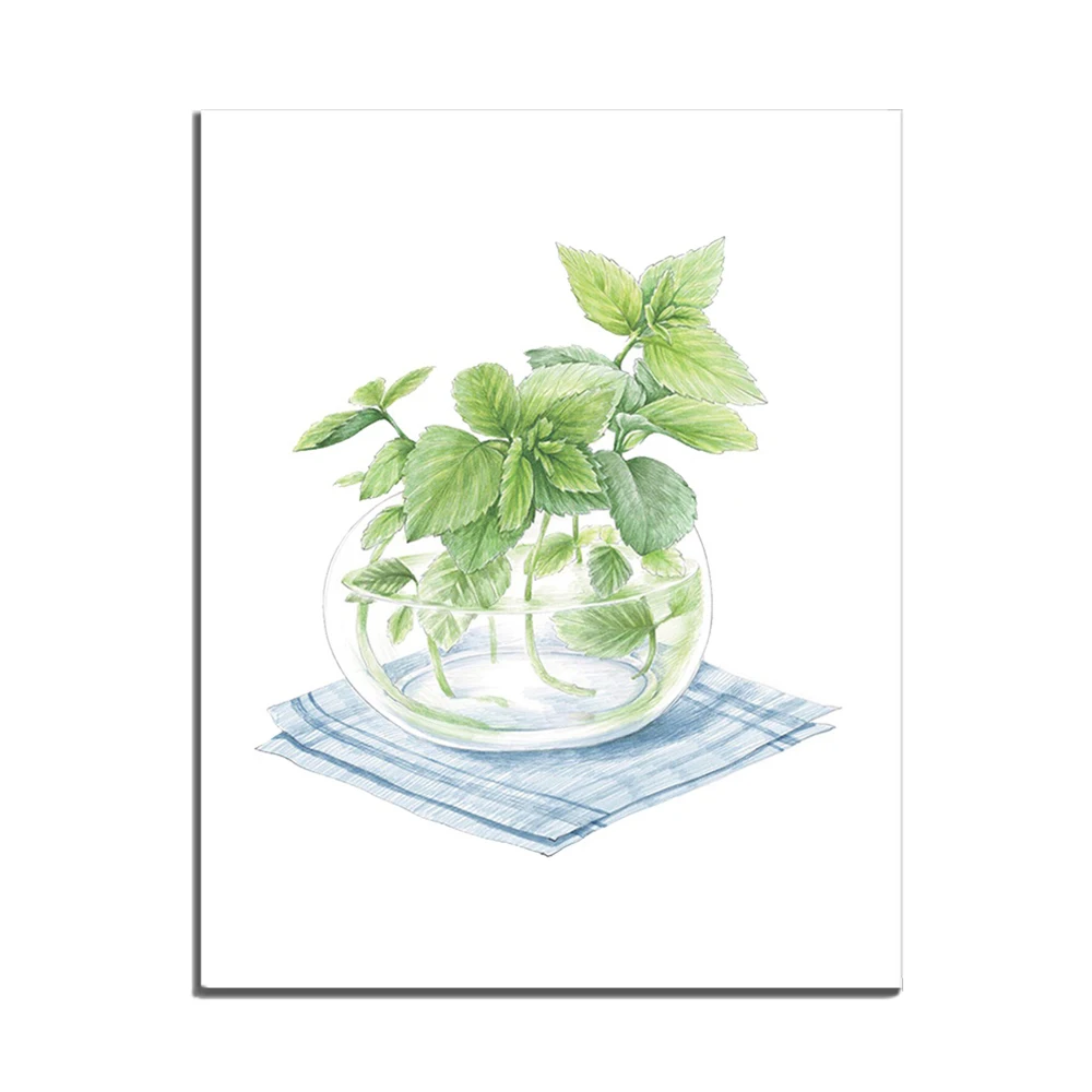 

Laeacco Nordic Watercolor Green Mint Poster and Print Wall Art Canvas Painting Home Decor Living Room Kitchen Bedroom Decoration