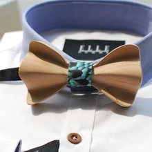 Моды случайные Огонь серии мужская мужчина Ручной резьбой импортируемых бревен личность венчания партии ГАЛСТУК-БАБОЧКУ