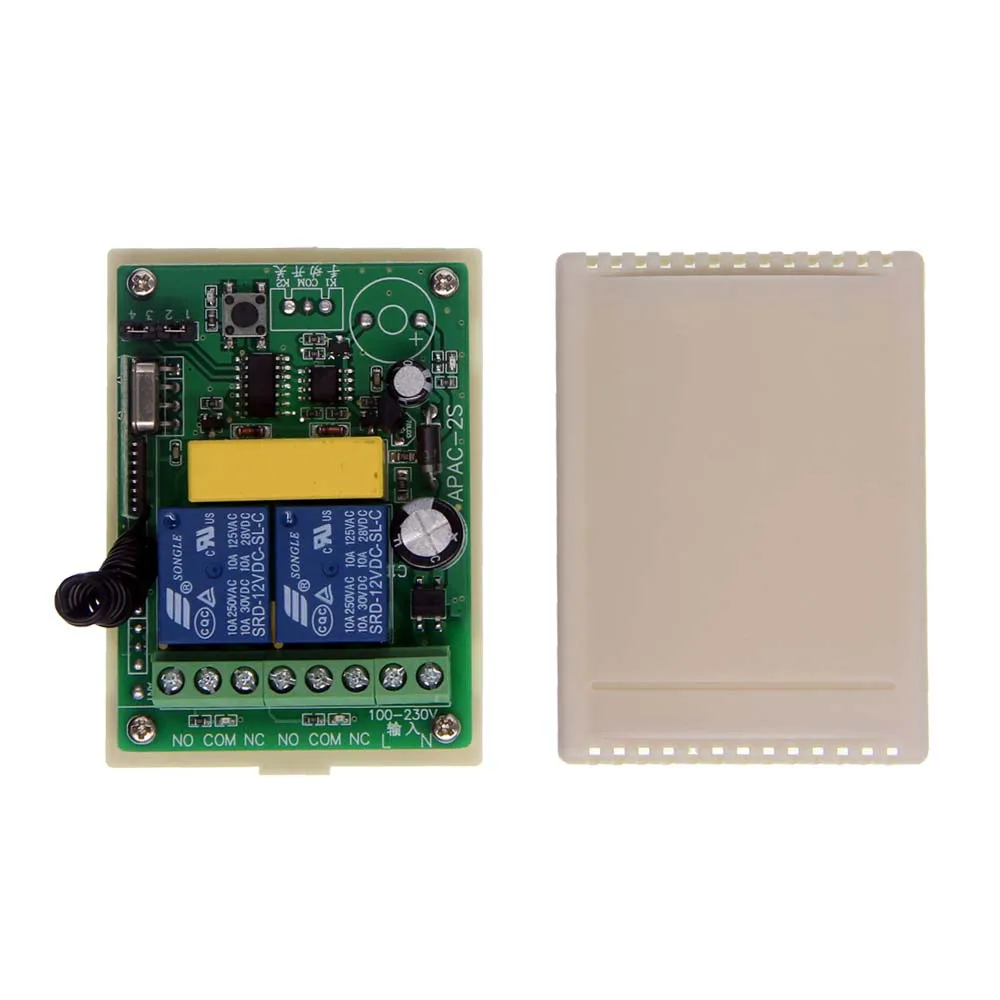

Smart Intelligent AC 110V- 220V 10A 2 CH 2CH RF Wireless Remote Control Switch System Receiver,315 / 433 MHz