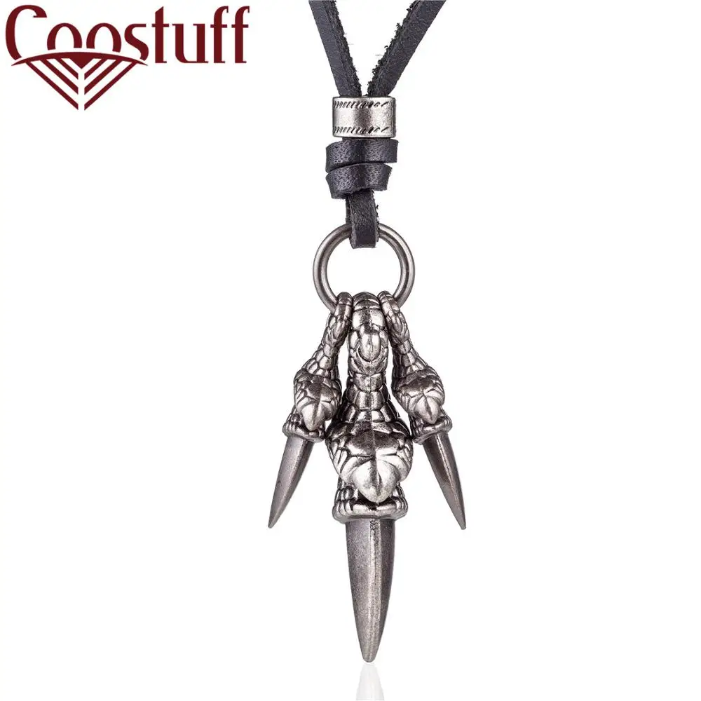 Mens necklace Dragon Dagger Pendant Punk Women Jewelry Statement Necklaces /& Pendants Kolye Vintage Long Leather Necklace Collier Femme