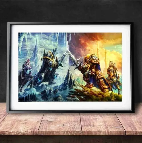 World Of Warcraft акварельная картина на холсте Печать плакаты на стену, изображения для гостиной домашний декорация декор для стен без рамки - Цвет: as pic