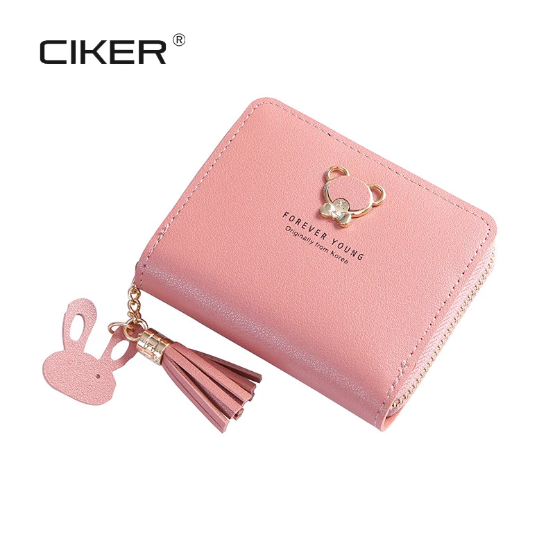 

High quality Brand Wallet Women Bowknot Cute Small Purse PU Artificial Leather Wallet Female Zipper Coin Purse Wallet overwatch