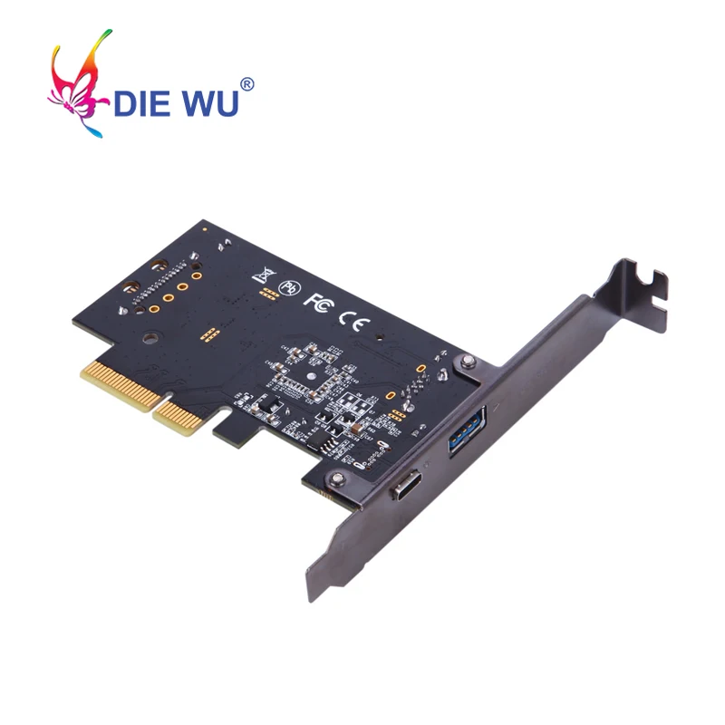 DIEWU USB 3,1 type C PCIe Плата расширения PCI-e до 1 type C 1 type A 3,0 USB адаптер PCI Express контроллер концентратор для настольного ПК