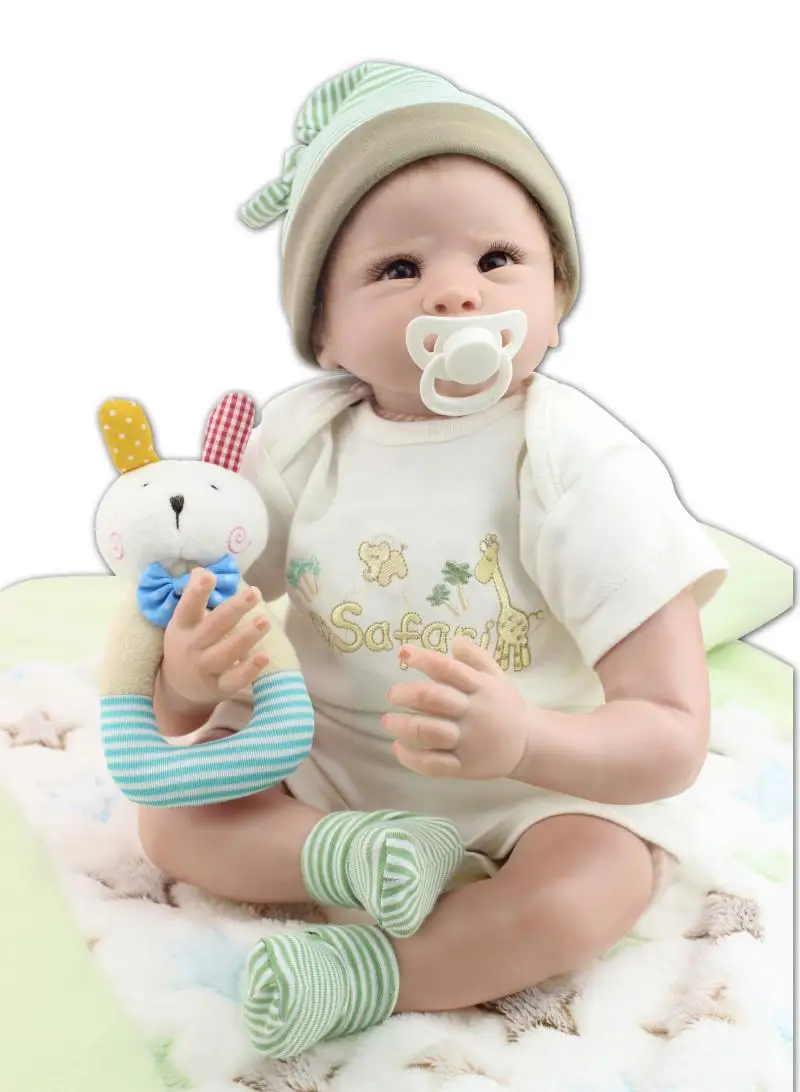 55CM new silicone reborn baby dolls /baby alive bonecas best baby toys girls gift