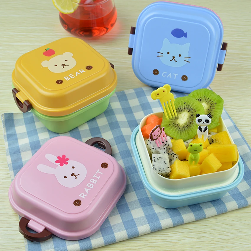 

Children Cartoon Animals Bento Lunch Box Snack Food Container Storage Lunch Box Wonderful Gift for School Kids