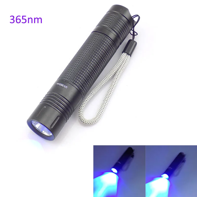 AA батарея светодио дный LED 365nm УФ фонарик фиолетовый ультра фиолетовый вспышки света Факел огни лампа черного света для денег кассовый Checker