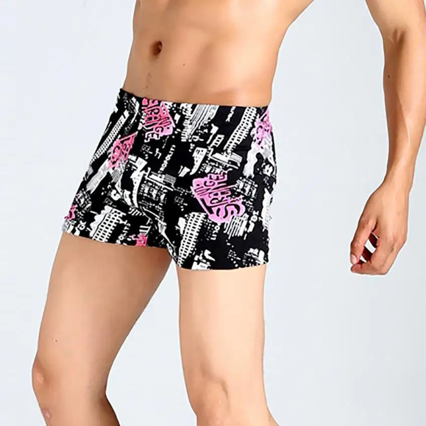 High Quality Men Swimsuit Swim Trunks Boxer Underwear Swimwear print