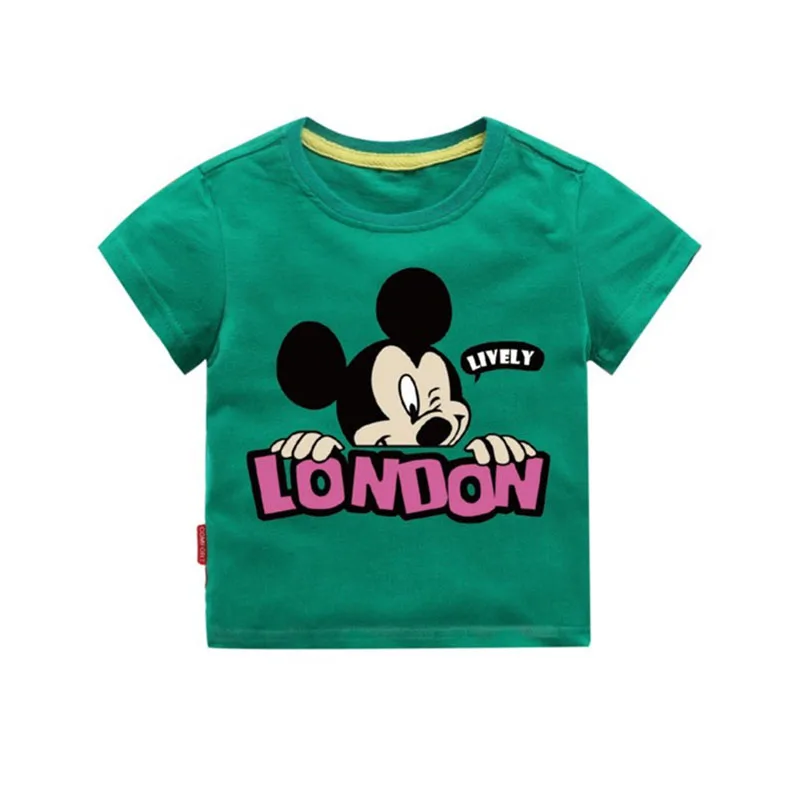 Moggi Cat Camiseta Mickey Print Girls T shirt Cartoon Funny Casual Kids Clothes Summer 12 color 1-8Y Baby 100% Cotton T-shirt (8)