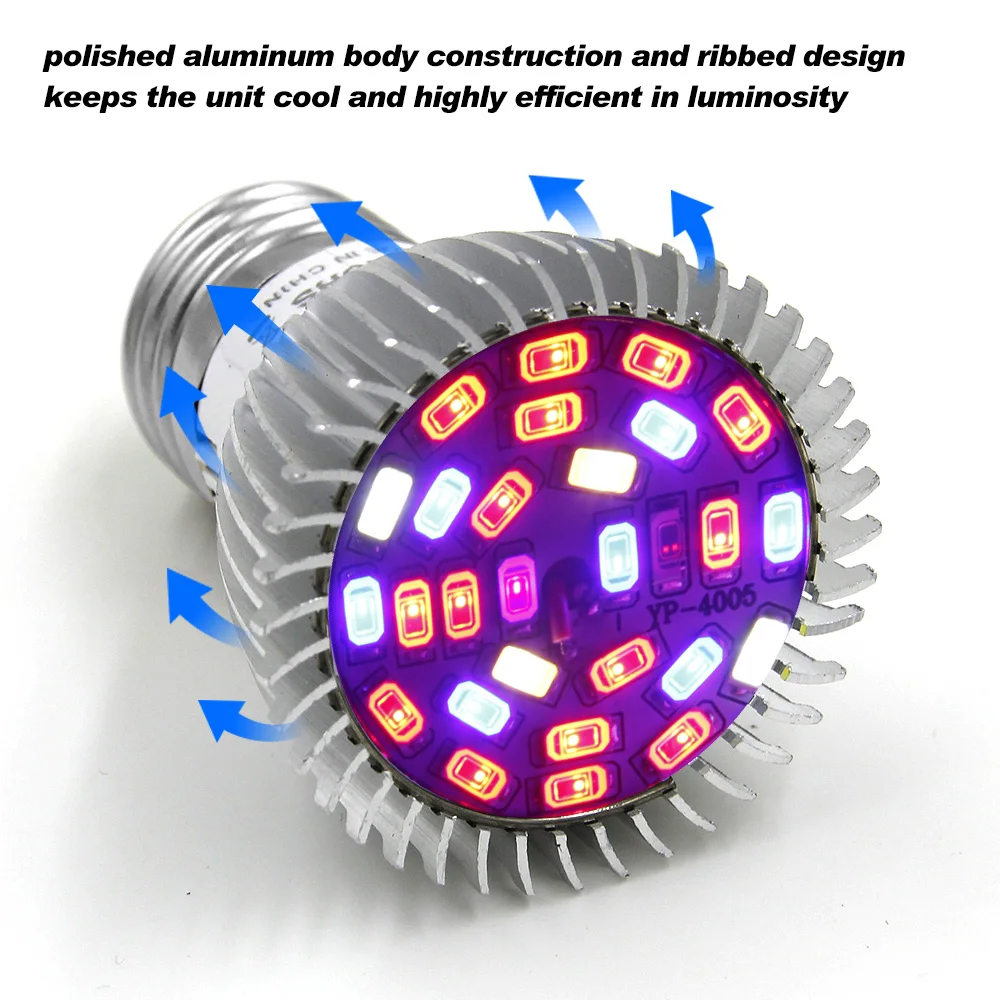  Cheapest 18W 28W LED Grow Light Full Spectrum E27 E14 GU10 Mini LED Indoor Growing Lamp For Plants  - 32796865402