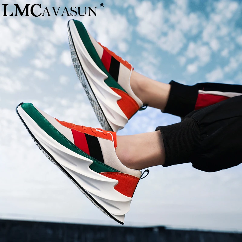 

LMCAVASUN New PU Leather Women Sneakers Plus Size 39-44 Platform Shoes Ladies Height Increasing Chunky Sneakers Zapatillas Sujer