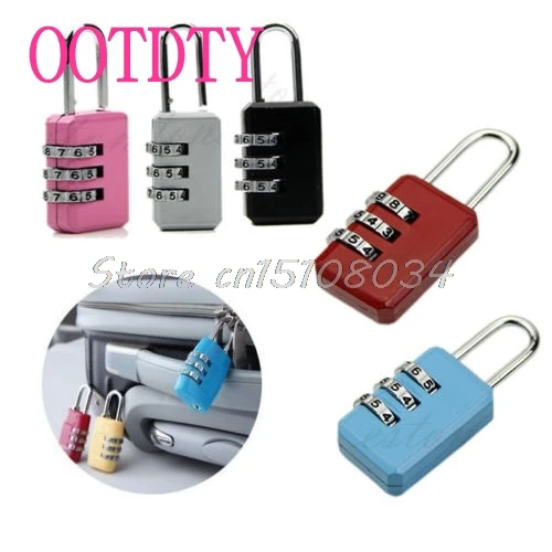 

New Mini 3-Digit Resettable Combination Luggage Suitcase Lock Padlock Gray 05B S08 Drop ship