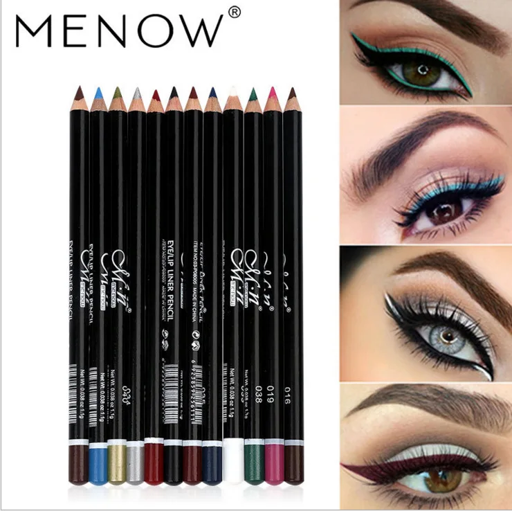 

Menow Eye Makeup set Eyeliner Pencil Waterproof Beauty Eyes Liner Lip sticks Cosmetics rose red blue white matte eyeliner