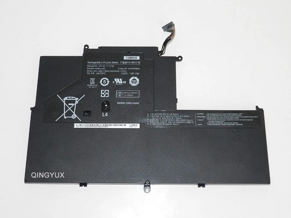 QINGYUX AA-PLPN6AN New 7.4V 61Wh Laptop Battery for SAMSUNG ChromeBook XE500C21 1588-3366 Series 5 535U3C