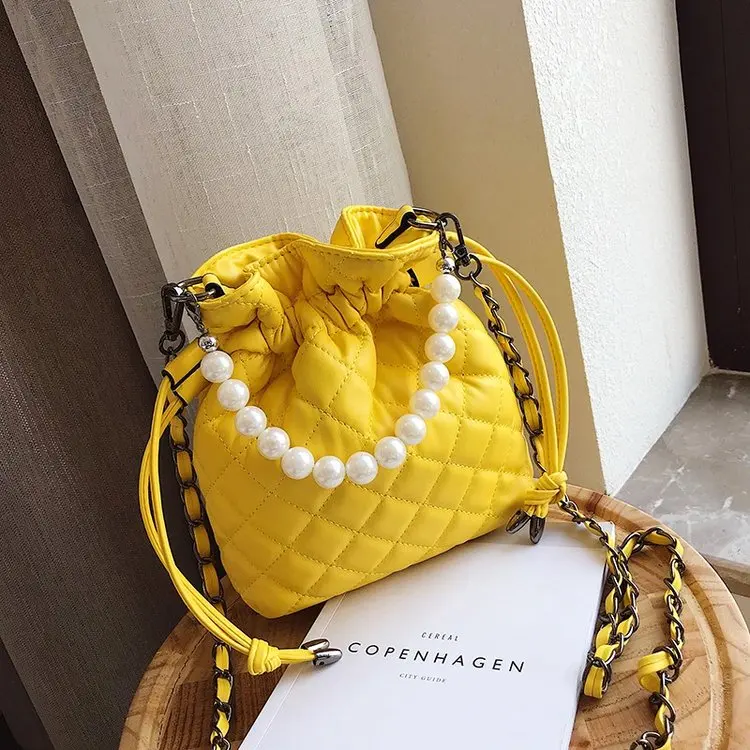 

New Drawstring Bucket Bag 2019 Multi-functiona Ladies Shoulder Bag Ladies Chain Small Messenger Bags Luxury Designer Handbag