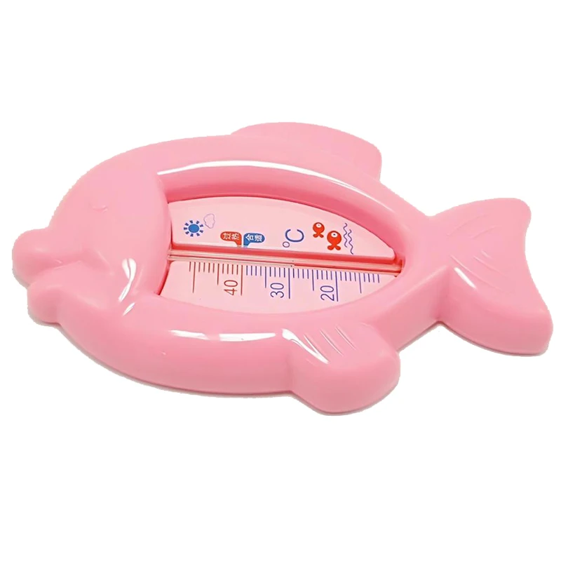1 шт. в форме мультяшной рыбы датчик воды термометр для маленьких детей пластиковые игрушки для купания младенцев предохранительный температурный душ - Цвет: Pink